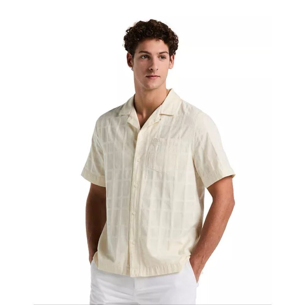Penguin by Munsing Wear Slim-Fit Dobby Tonal Check Camp Short-Sleeve Shirt Birch